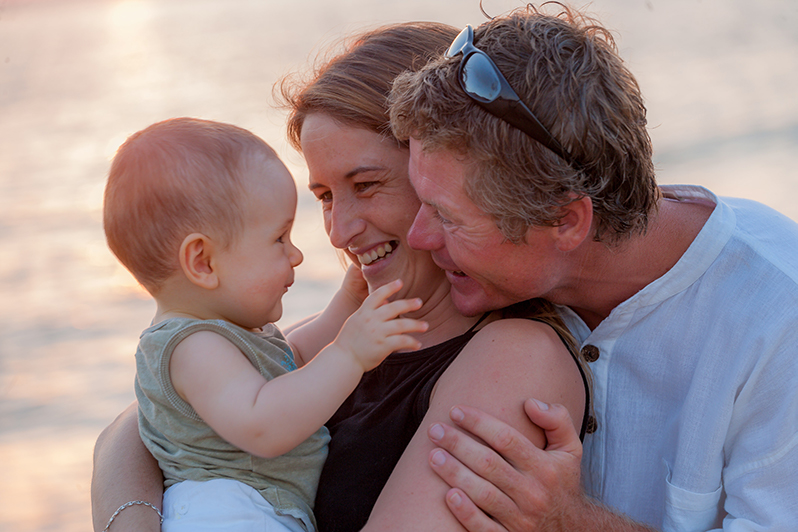 Famille sur les plages corses