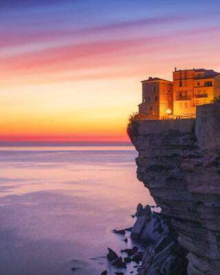 Coucher de soleil sur Bonifacio