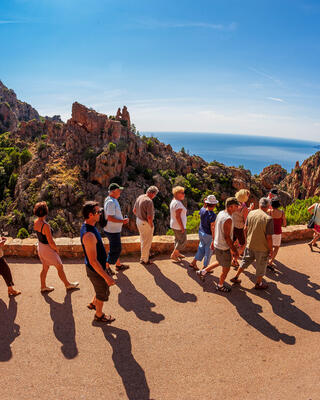 Groupe dans les Calanques de Piana