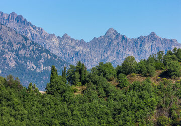 Montagnes depuis le village de Vivario